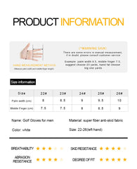 Men’s Golf Gloves – Non-Slip, Breathable, Left Hand