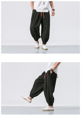 Men’s Oversized Cotton-Linen Harem Pants