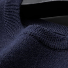 Luxury Men’s Striped Knit Sweater – Trendy Round Neck Autumn/Winter Pullover