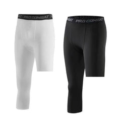 Men’s One-Leg Basketball Compression Tights – Athletic Base Layer Pants