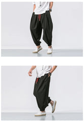 Men’s Oversized Cotton-Linen Harem Pants