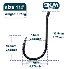 9KM High Carbon Carp Circle Hooks