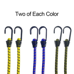 6pcs Elastic Bungee Cord Set – High-Elasticity Tie Down Straps for Camping, Bikes & Cars