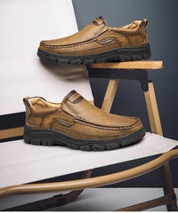 LETCOMFIT Men’s Slip-On Leather Loafers – Anti-Skid All-Season Shoes