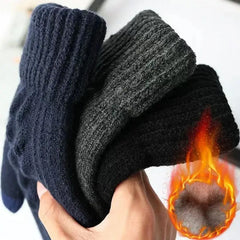 Winter Touchscreen Full-Finger Gloves – Warm Fleece Knit Gloves for Men & Women