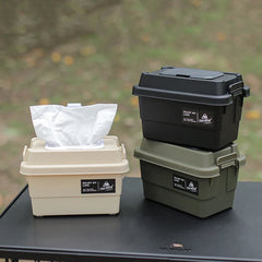 Outdoor Tissue & Storage Box – 1.1L Portable Napkin Holder Organizer for Camping & Picnic
