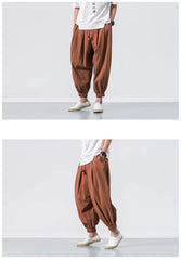 Men’s Oversized Cotton-Linen Harem Pants