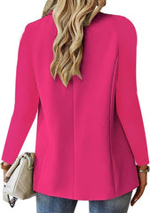 2025 Women’s Oversized Button Suit Coat – Long Sleeve Lapel Office Jacket