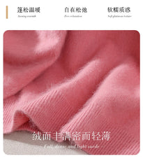 Women’s Mink Cashmere Pullover Sweater – High Collar