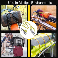 6pcs Elastic Bungee Cord Set – High-Elasticity Tie Down Straps for Camping, Bikes & Cars