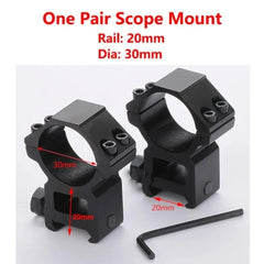 2PCS Scope Mount Rings — 25.4/30mm for 11mm & 20mm Dovetail/Picatinny + Flashlight Mount