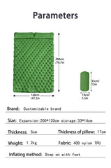 Ultralight Folding Camping Sleeping Pad with Pillow – Inflatable Air Mat for Outdoor Travel, Beach & Hiking