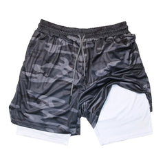 Men’s 2-in-1 Double-Layer Fitness Shorts