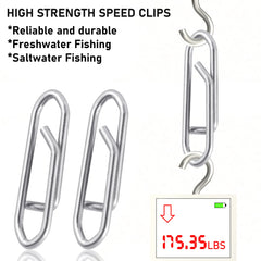 50-Pcs Stainless Steel Fishing Snap Clips