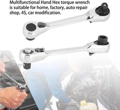 Mini Double-Ended 1/4" Ratchet Wrench – 72-Tooth Quick Socket Tool