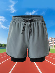 Men’s 2-in-1 Running Shorts – Quick Dry Double Layer Gym Shorts