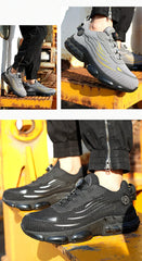 Men’s Steel Toe Safety Sneakers – Puncture-Proof, Anti-Smash, Air Cushion Work Shoes