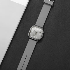 Square Fashion Quartz Watch – Silicone Strap Sports Wristwatch (No Box)