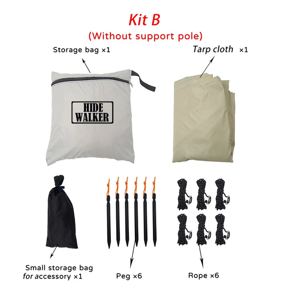 Black Coated Camping Tarp – 99% UV Block Waterproof Sun Shelter Canopy