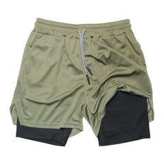Men’s 2-in-1 Double-Layer Fitness Shorts