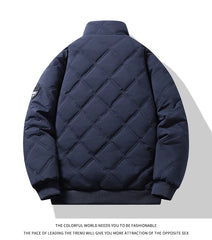 Men’s Stand Collar Windproof Cotton Jacket – Light Business Casual Autumn/Winter Coat