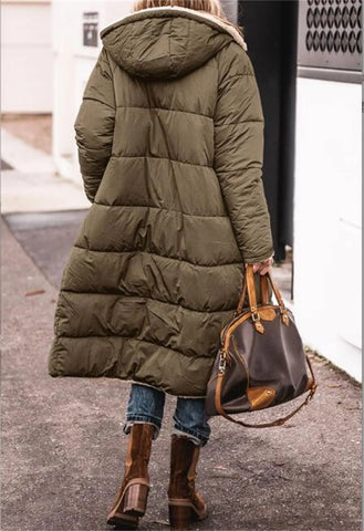 Women’s Winter Hooded Quilted Puffer Jacket – Reversible