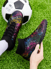 Men’s High-Top Soccer Shoes – Turf Training Anti-Slip Cleats