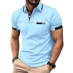 Men’s Golf Polo – Casual Color Block Short Sleeve