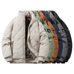 Men’s Stand Collar Windproof Cotton Jacket – Light Business Casual Autumn/Winter Coat