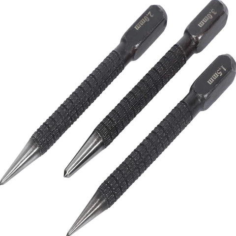 3PCS High-Carbon Steel Center Punch Set – Non-Slip Center Pin for Metal & Wood