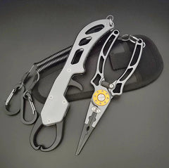 Shawto Aluminum Alloy Fishing Gripper – Professional Lip Grabber & Fish Control Pliers Tool