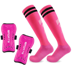 Loogdeel 2-Pair Kids’ Soccer Shin Guards with Socks – Youth Protective Gear