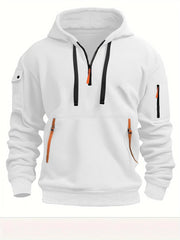 2025 Multi-Pocket Fleece Hoodie – Unisex Casual Pullover Sweatshirt