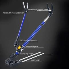 Stainless Steel Telescopic Fishing Rod Holder – Dual-Purpose Bracket (1.7M/2.1M/2.4M)