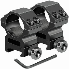 2PCS Scope Mount Rings — 25.4/30mm for 11mm & 20mm Dovetail/Picatinny + Flashlight Mount