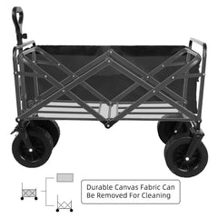 Collapsible Folding Utility Wagon – Heavy-Duty Beach & Camping Cart with Large Capacity