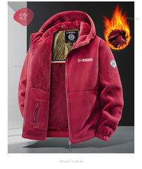 Maxbarley Men’s Winter Fleece Sportswear Set – Warm Retro Jacket & Pants Tracksuit