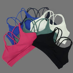 Women’s Sports Bra – Shockproof, Soft, Solid Color