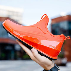 Men’s Waterproof Low-Top Rain Boots – Slip-On Anti-Slip Fishing & Kitchen Shoes