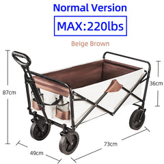 Collapsible Folding Utility Wagon – Heavy-Duty Beach & Camping Cart with Large Capacity