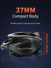 ThunderHawk 7.0:1 Baitcasting Reel – Ultralight, 4.5kg Drag, 5+1 Bearings, Saltwater Ready