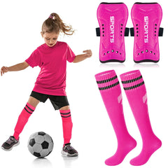 Loogdeel 2-Pair Kids’ Soccer Shin Guards with Socks – Youth Protective Gear