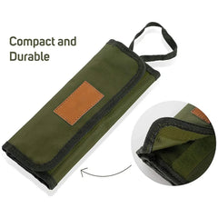 Portable Roll-Up Camping Cutlery Storage Bag – Water-Resistant Outdoor Utensil Pouch