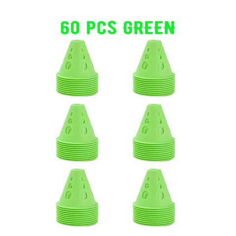 20/40/60PCS Colorful Windproof Training Marker Cones – Soccer, Skating & Multi-Sport Equipment