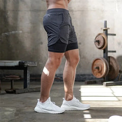 Men’s 2-in-1 Double-Layer Fitness Shorts
