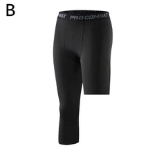 Men’s One-Leg Basketball Compression Tights – Athletic Base Layer Pants
