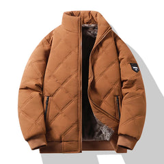 Men’s Stand Collar Windproof Cotton Jacket – Light Business Casual Autumn/Winter Coat