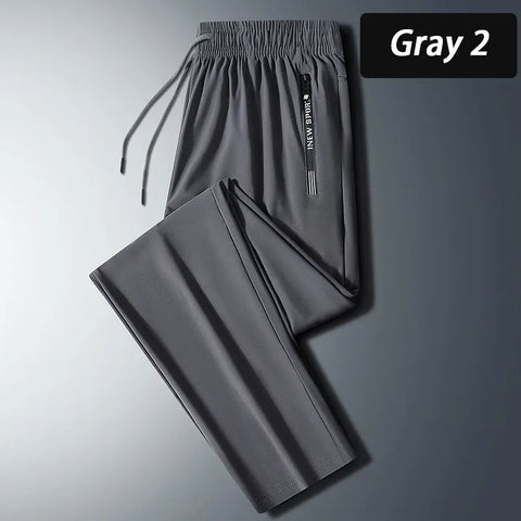 Men’s Quick-Dry Running Pants – Zipper Fitness Trousers