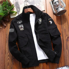 Men’s Outdoor Vintage Cargo Jacket – Embroidered Cotton Windbreaker 2024