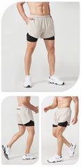 Men's Quick-Dry Double Layer Running Shorts